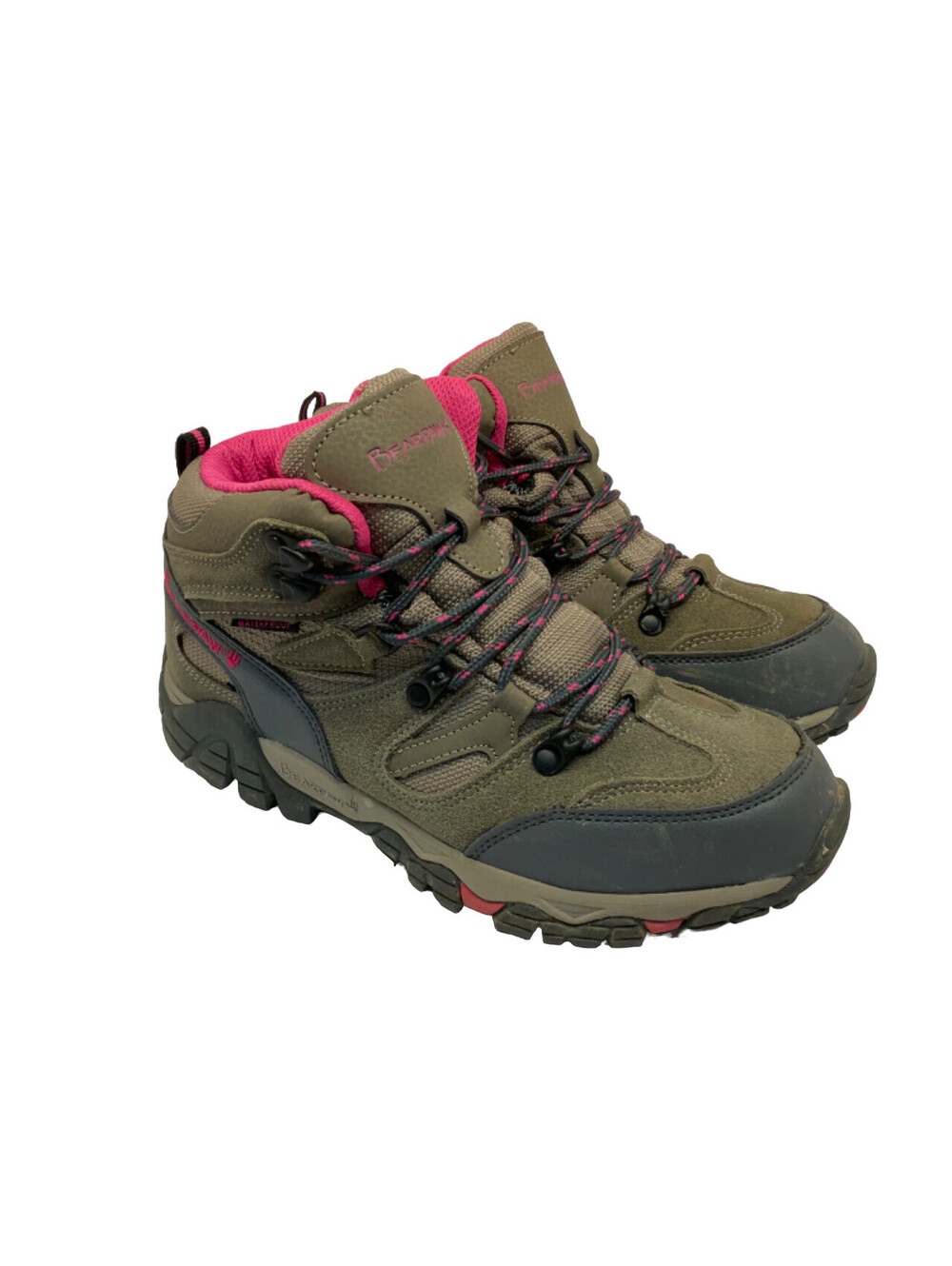 BEARPAW Women's Corsica Mid-Cut WP Hiking Boots 4390 Taupe/Pink Size 8M